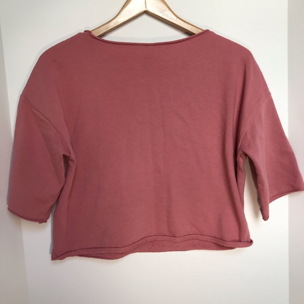 S divided H&M crop top short sleeve dusty pink